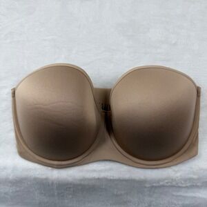 ThirdLove 24/7 Classic Strapless Bra Beige Taupe Microfiber Womens Size 38F